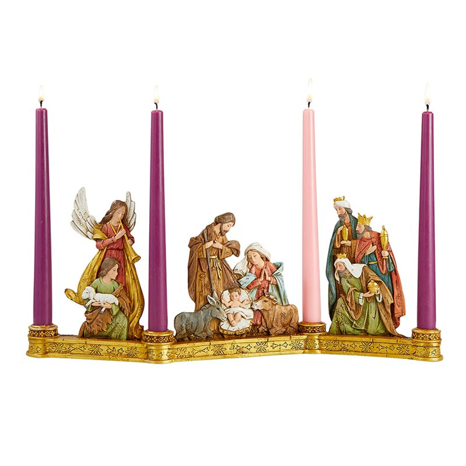 Nativity Advent Candleholder - Beautiful Resin Candleholder for Christmas Reflections