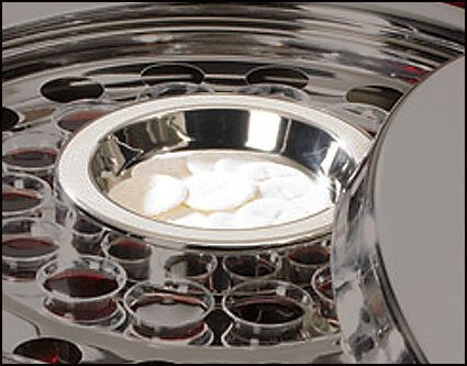 Communion Tray Center Bread Plate | Stainless Steel Silver Finish | 4" Diameter