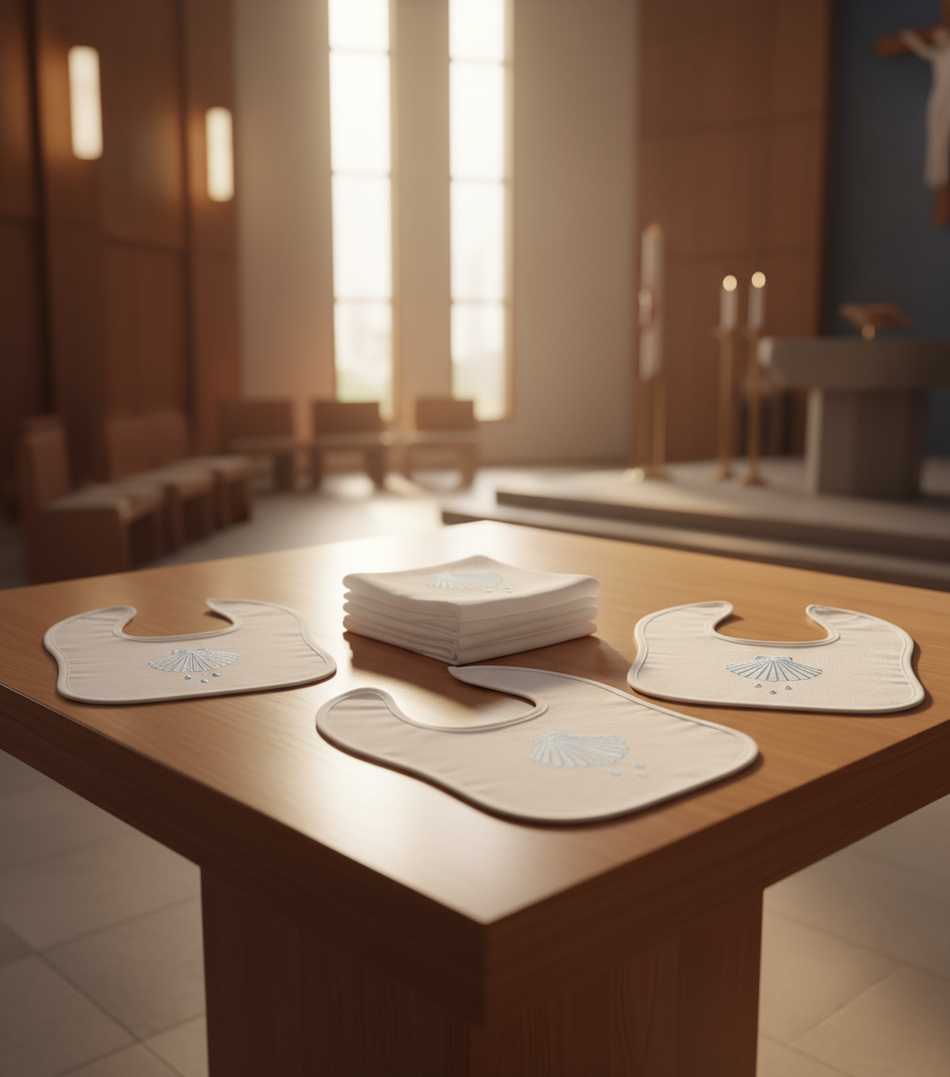 Embroidered Baptismal Bib w/Velcro® Closure - 12 Pack