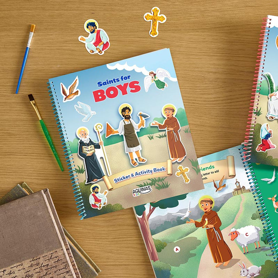 Saints for Boys Sticker Activity Book | 52 Pages | Pack of 12