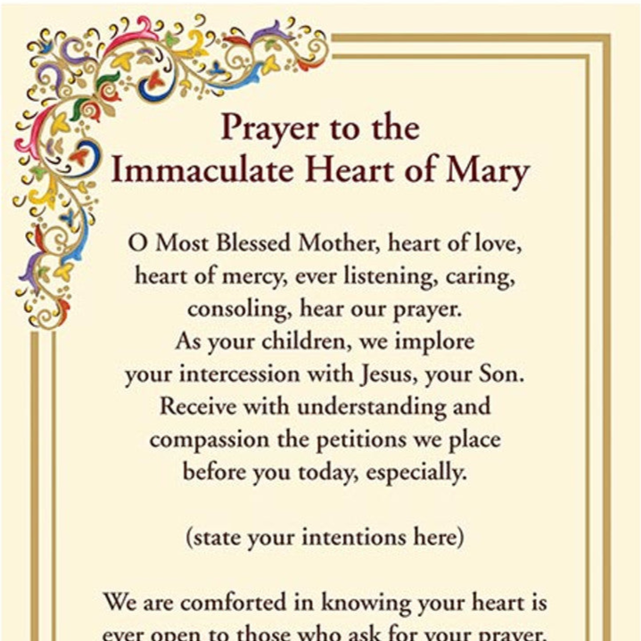 Immaculate Heart Devotion Florentine Holy Card | Gold Foil | Pack of 25