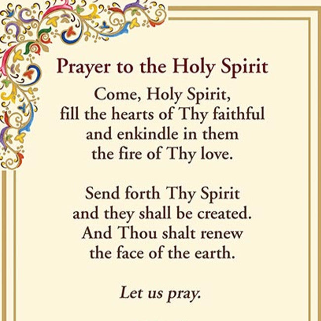 Holy Spirit Prayer Florentine Holy Card | Gold Foil | Pack of 25