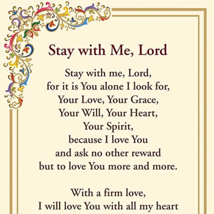 Stay with Me Prayer Florentine Holy Card | Gold Foil | Pack of 25