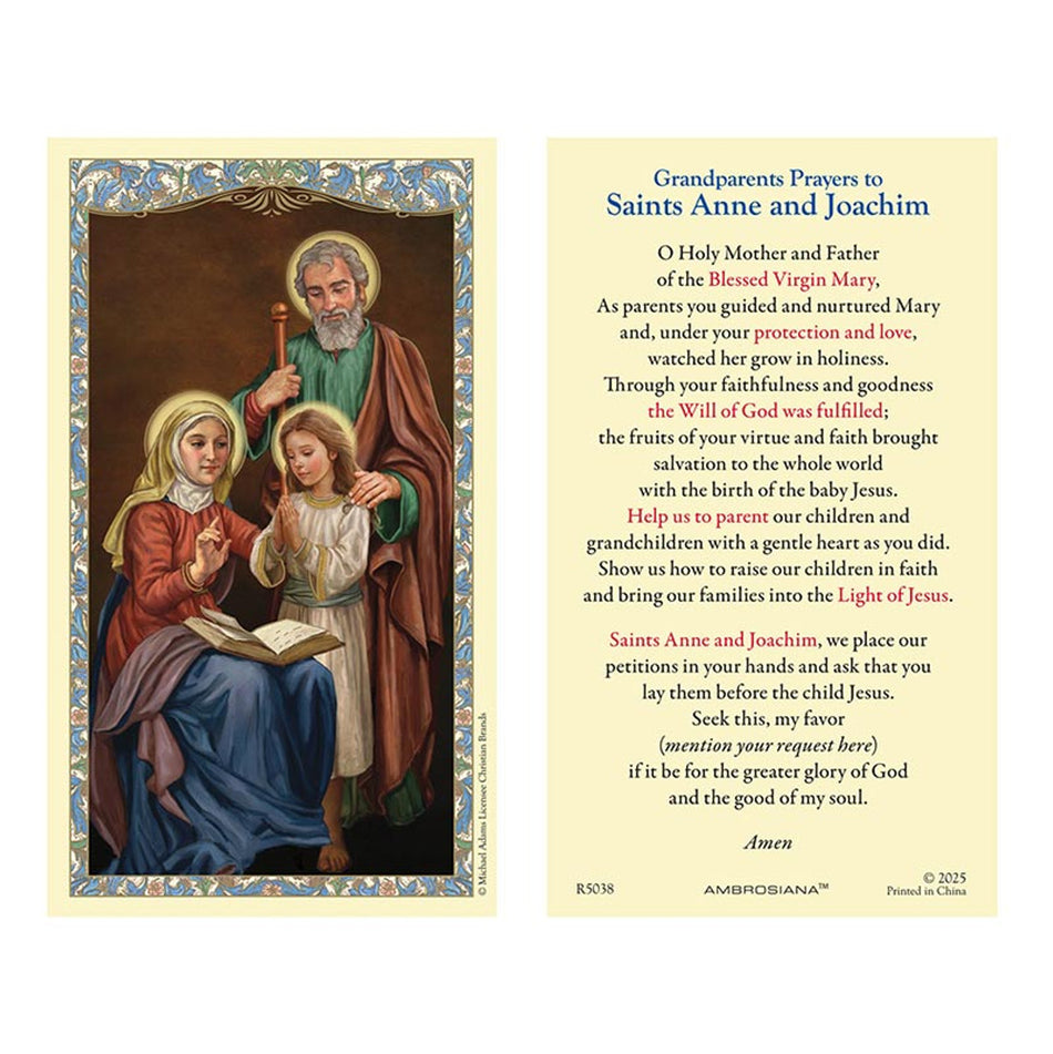 Saints Anne & Joachim Holy Card | 25 pack