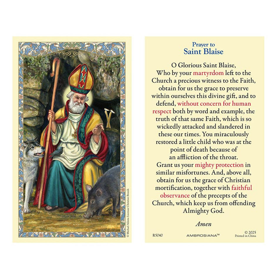Saint Blaise Holy Card | 25 pack