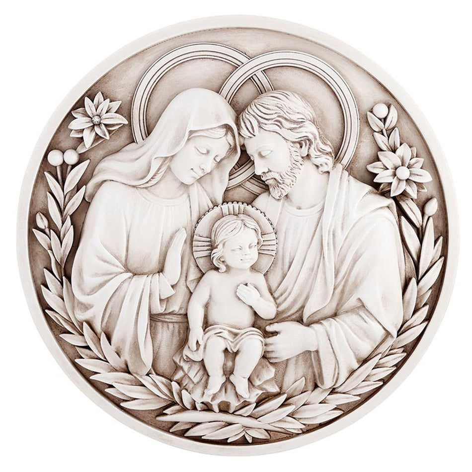 Holy Family Round Plaque | Resin | 12" Diameter