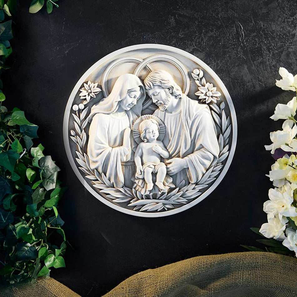Holy Family Round Plaque | Resin | 12" Diameter