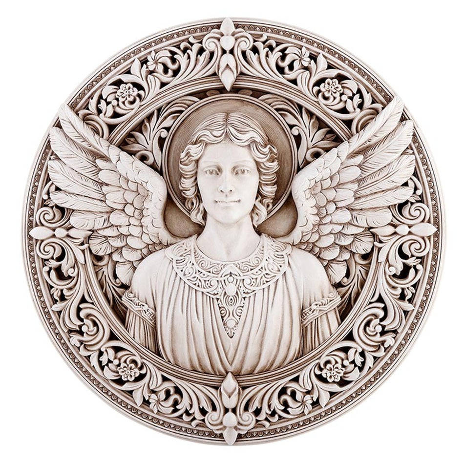 Saint Michael Garden Plaque | Warrior Angel | Resin | 12" Diameter