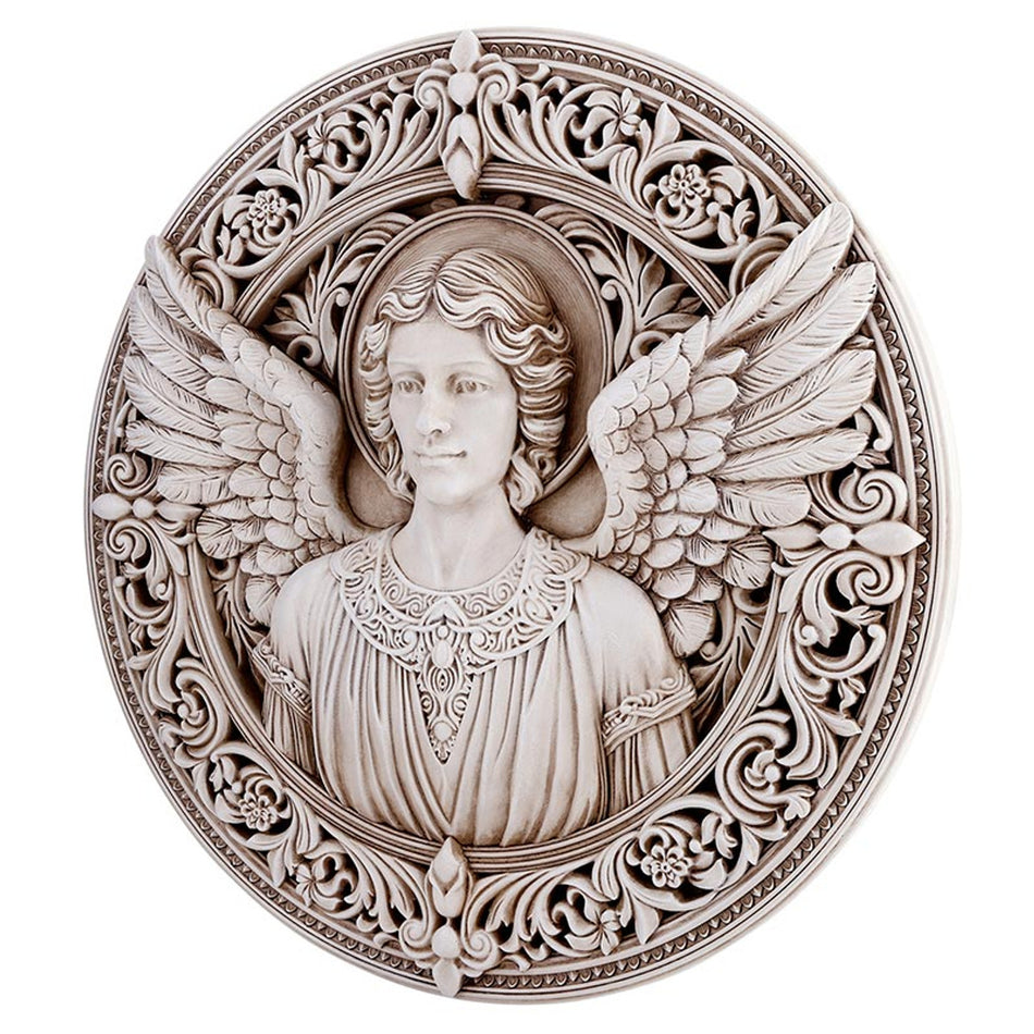 Saint Michael Garden Plaque | Warrior Angel | Resin | 12" Diameter