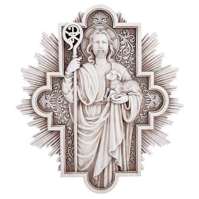 Christ the Good Shepherd Plaque | Resin | 12" Tall