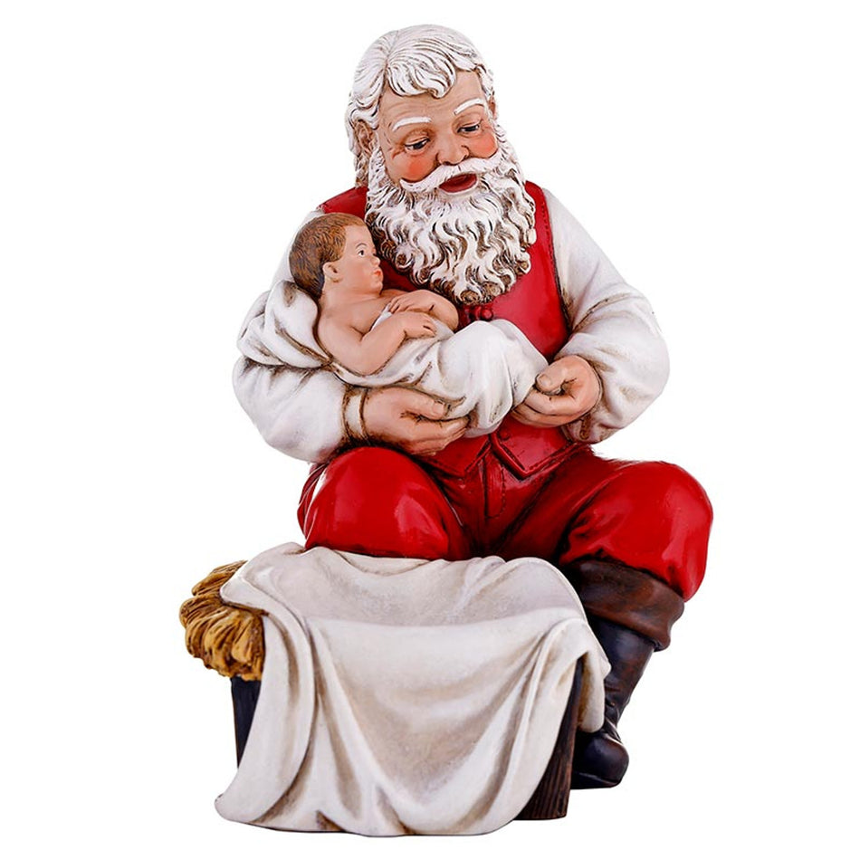 Adoring Santa in Prayer Figurine | Resin | 5.5" Tall