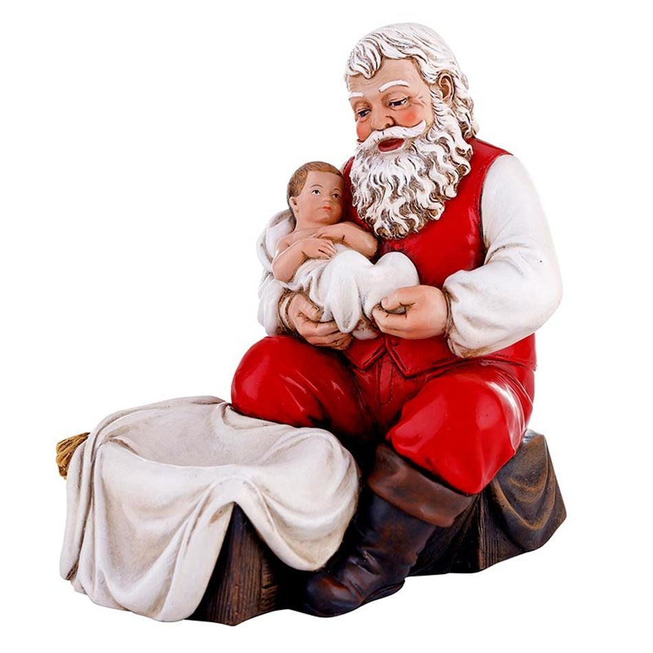 Adoring Santa in Prayer Figurine | Resin | 5.5" Tall