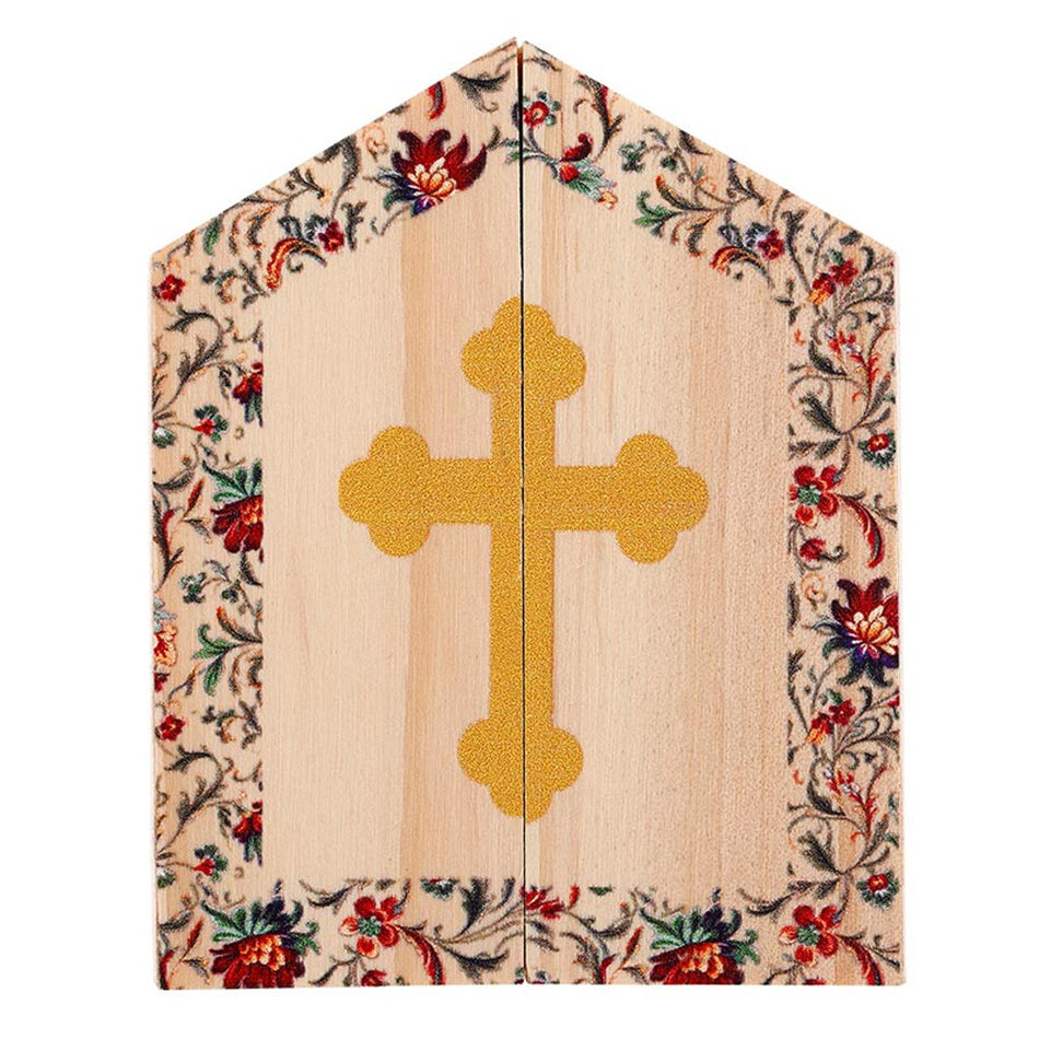 Divine Mercy Diptych Diptych | Wood Shrine-Style Desk Devotional | Set of 4
