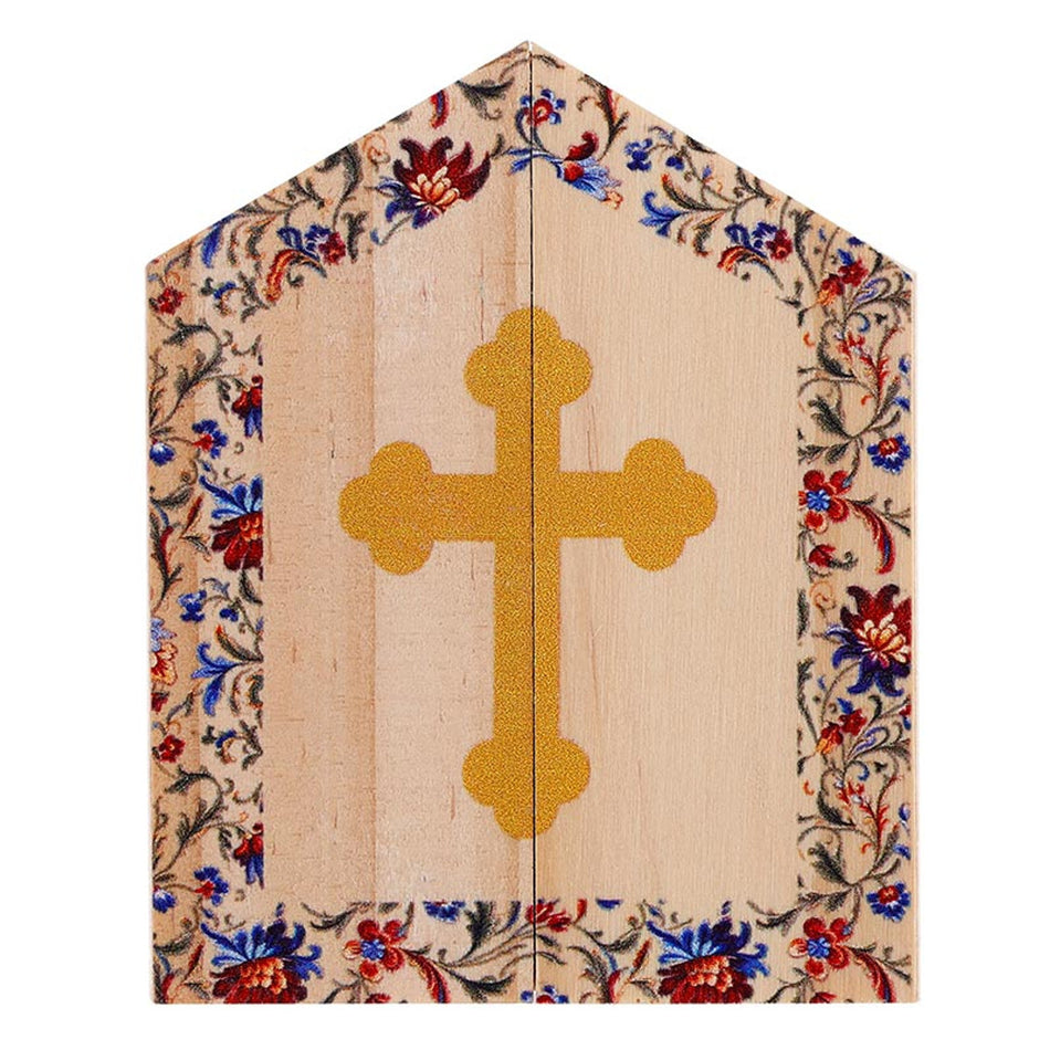 Madonna and Child Diptych | Wood Shrine-Style Desk Devotional | Set of 4