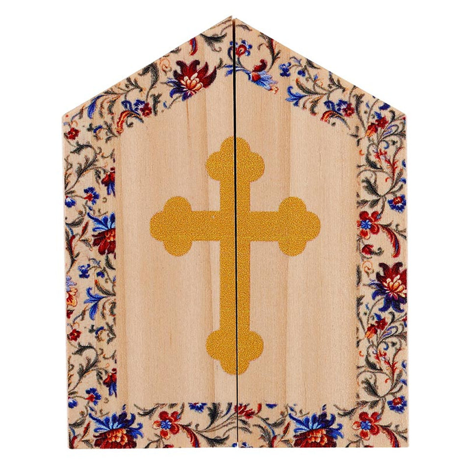 Saint Michael Diptych | Wood Shrine-Style Desk Devotional | Set of 4