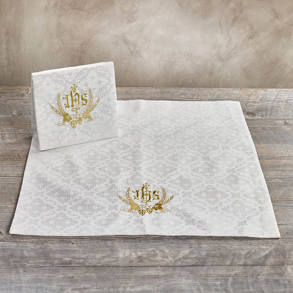 IHS Chalice Veil | Embroidered Gold IHS Symbol | 20″ x 20″ Liturgical Veil