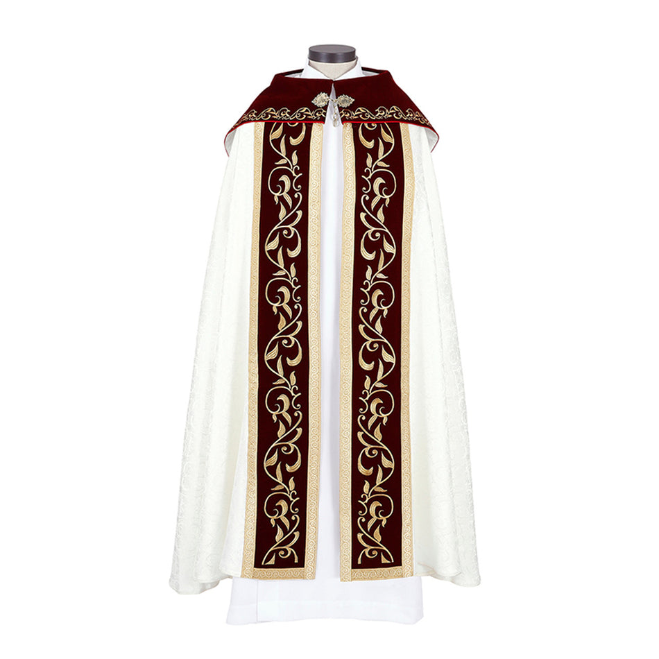 Veneto Cope & Inner Stole | Polyester Jacquard with Gold Chartres Band | 56 Inch Length