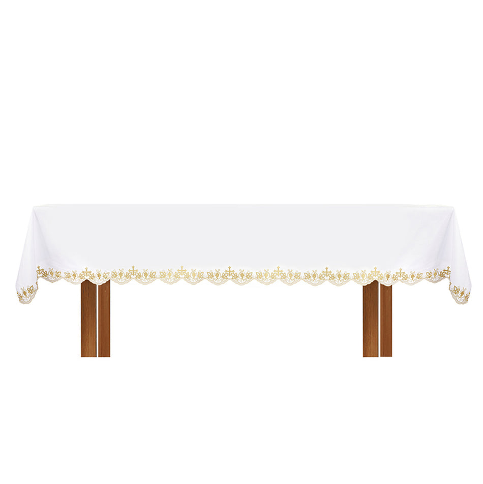 Grape Vine Altar Frontal | Luxurious Metallic Gold Embroidered Altar Cloth