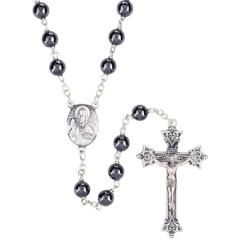 Hematite Lock-Link Rosary | Viaggio Sacro Collection