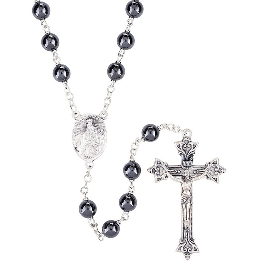 Hematite Lock-Link Rosary | Viaggio Sacro Collection