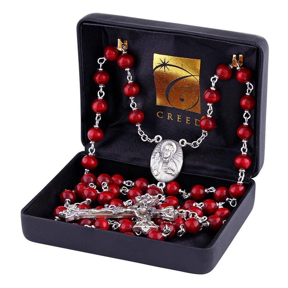 Rose Wood Lock-Link Rosary | Viaggio Sacro Collection