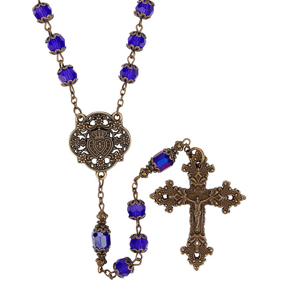 Sapphire Twin Hearts Rosary | Twin Hearts Collection