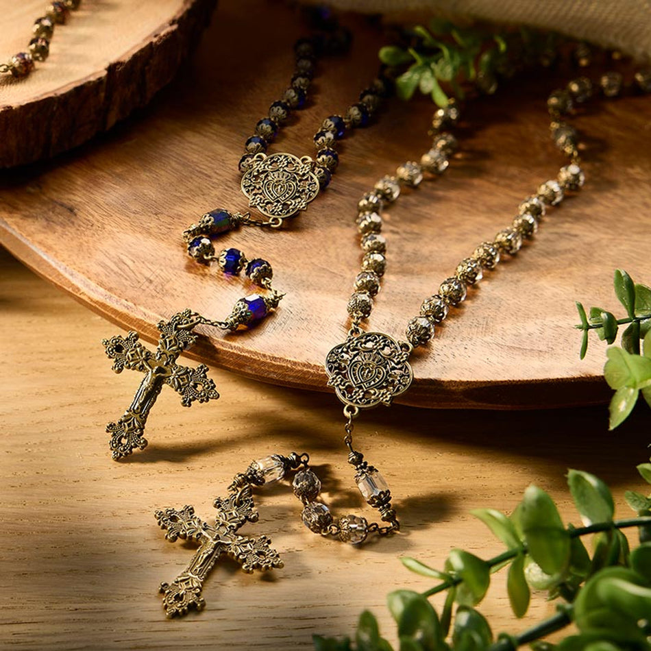 Sapphire Twin Hearts Rosary | Twin Hearts Collection