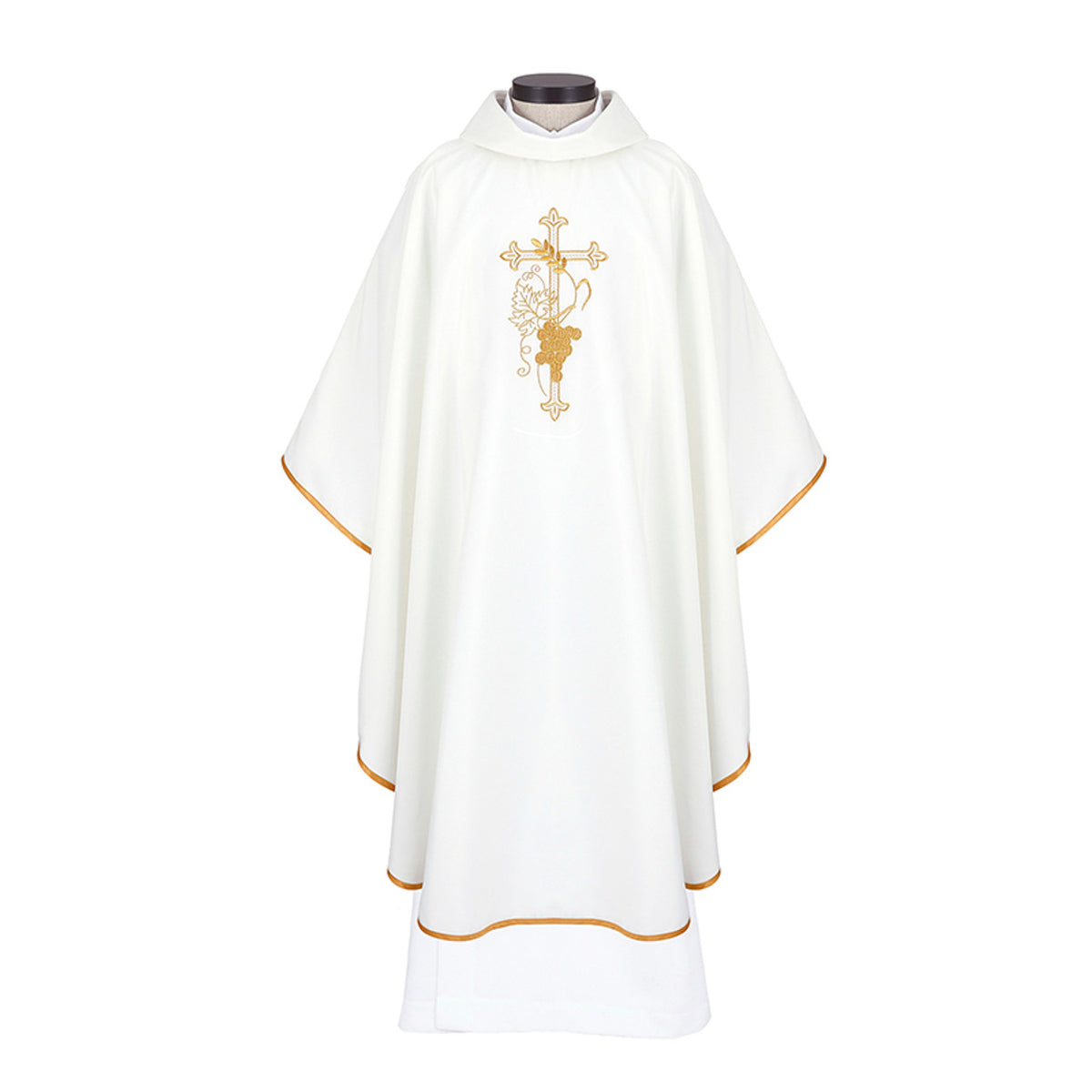 Small Grape Cross Chasuble | Embroidered Polyester Jacquard Vestment by Murphy Robe, product view 5