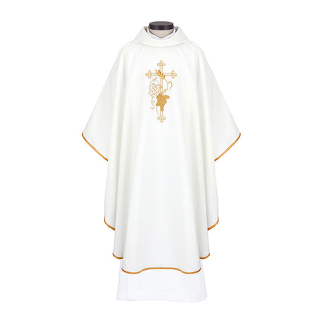 Small Grape Cross Chasuble | Embroidered Polyester Jacquard Vestment by Murphy Robe, product view 5
