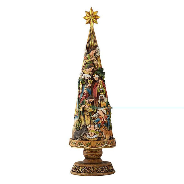 Nativity Christmas Tree Figurine | 20.75-Inch Stone Resin | Avalon Gallery™