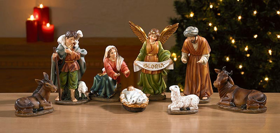 6" H 8-Piece Nativity Set with Detachable Infant