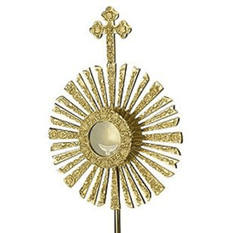 Budded Cross Monstrance with Removable Luna
