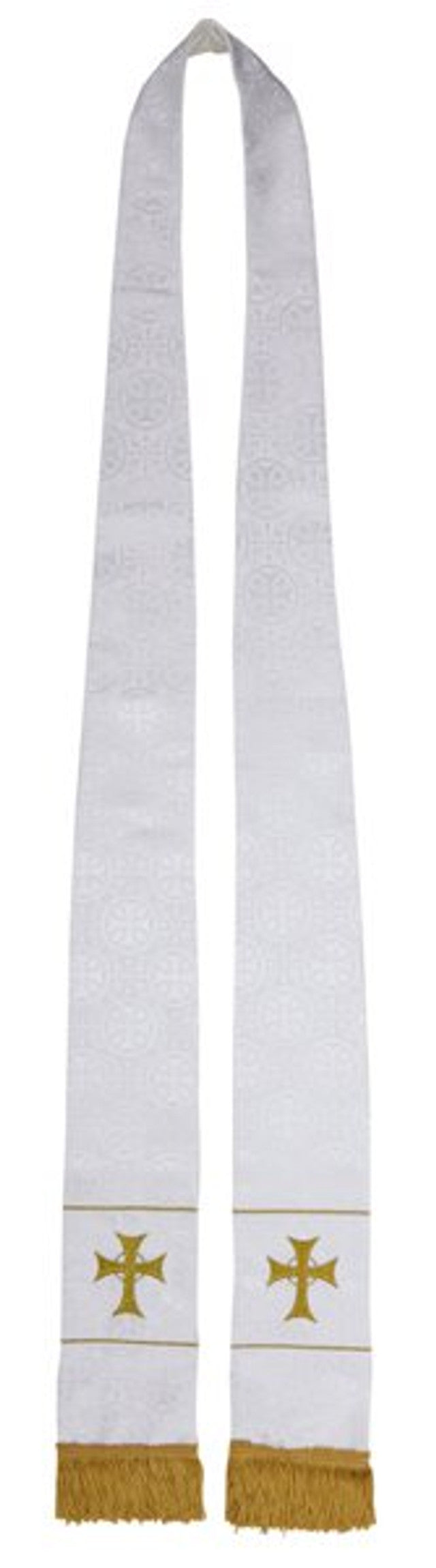 Maltese Jacquard Stole - White