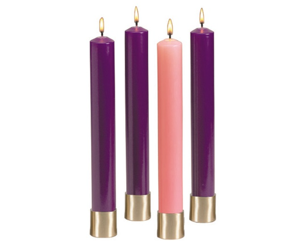 Polar Advent Candle Set - Purple & Pink - Traditional Church Advent Wreath Candles