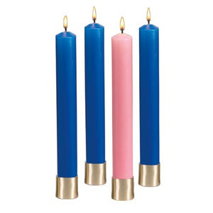 Will & Baumer 12" x 1-1/2" Polar Advent Candle Set- 3 Blue & 1 Pink.