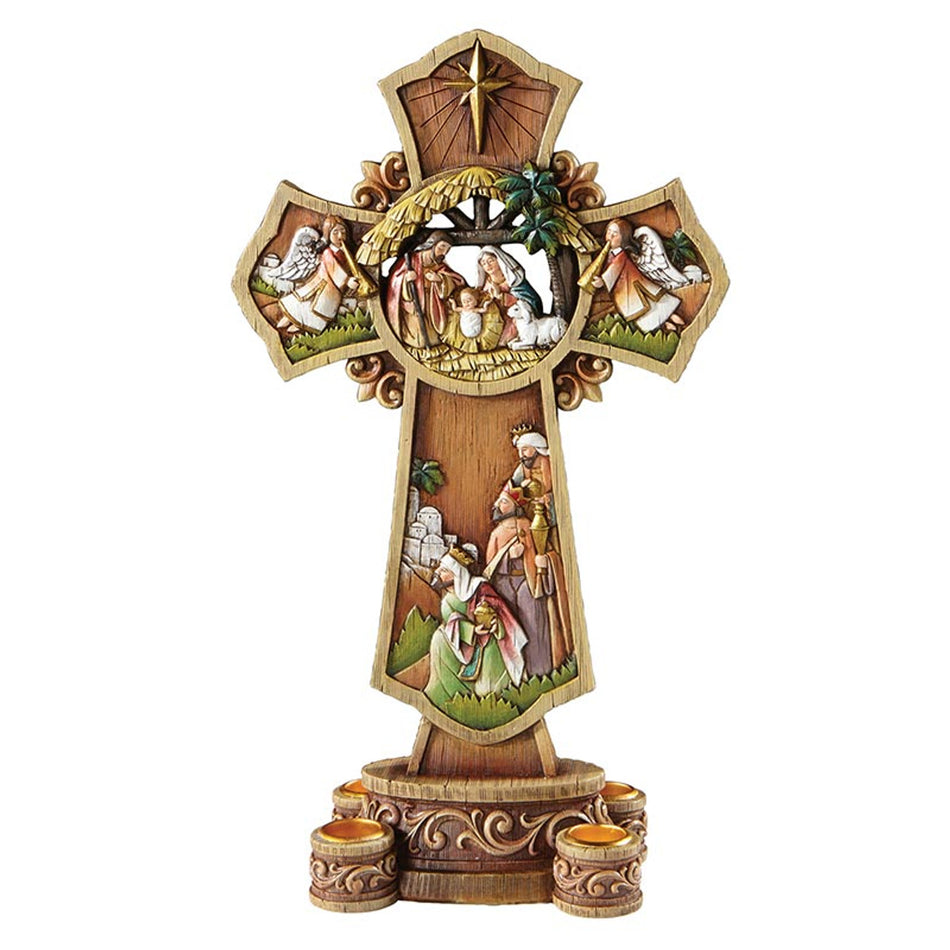 Nativity Cross Advent Wreath | 13.5"