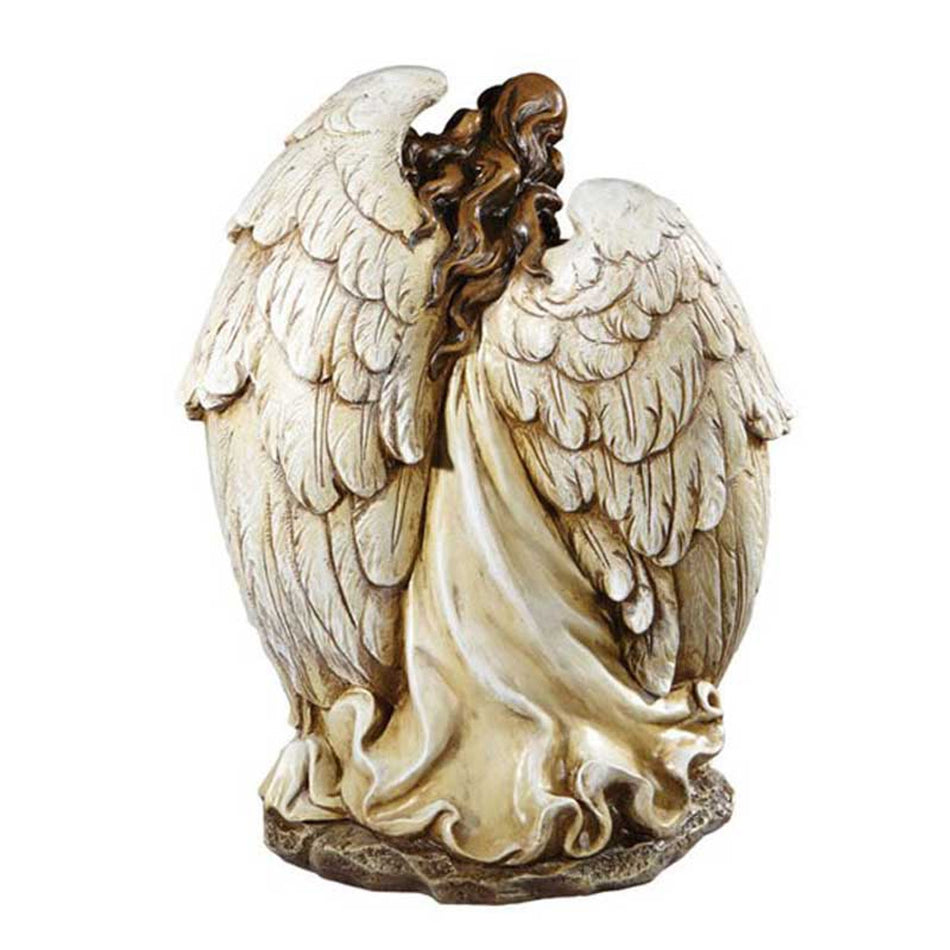 15" H Angel With Nativity Scene