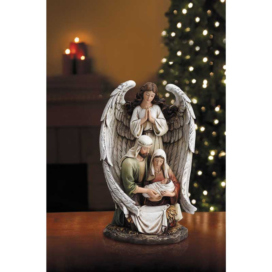 10" H Guardian Angel Holy Family Figurine