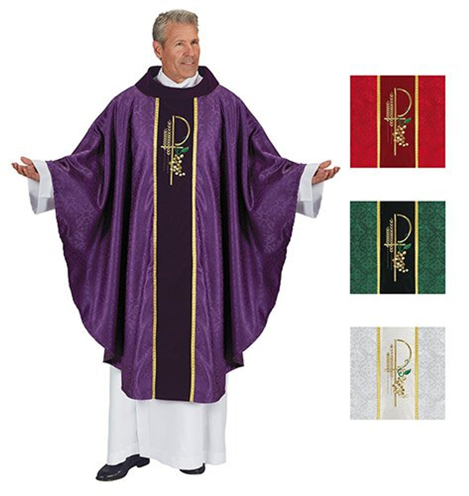 Set of 4 Colors Eucharistic Jacquard Chasubles