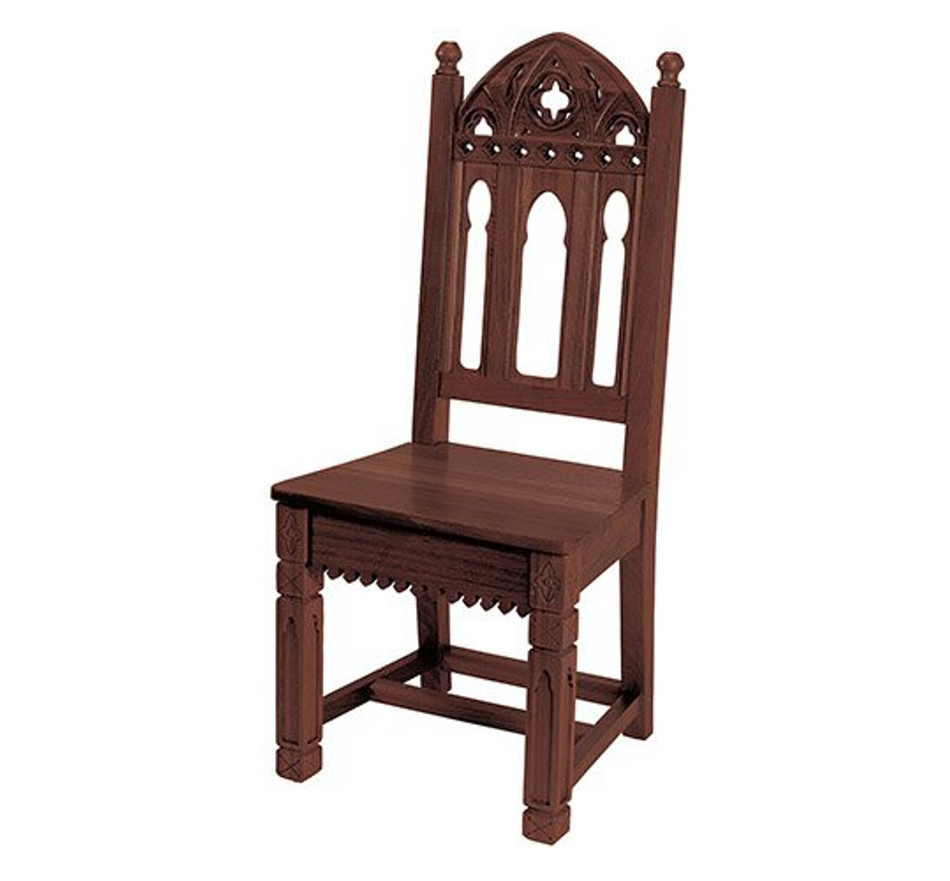 Gothic Side Chair - Walnut or Medium Oak Stain