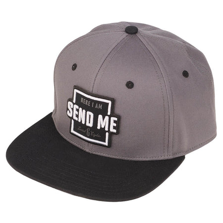 Send Me Gray and Black Snapback Baseball Cap - Isaiah 6:8 by Christian Art Gifts