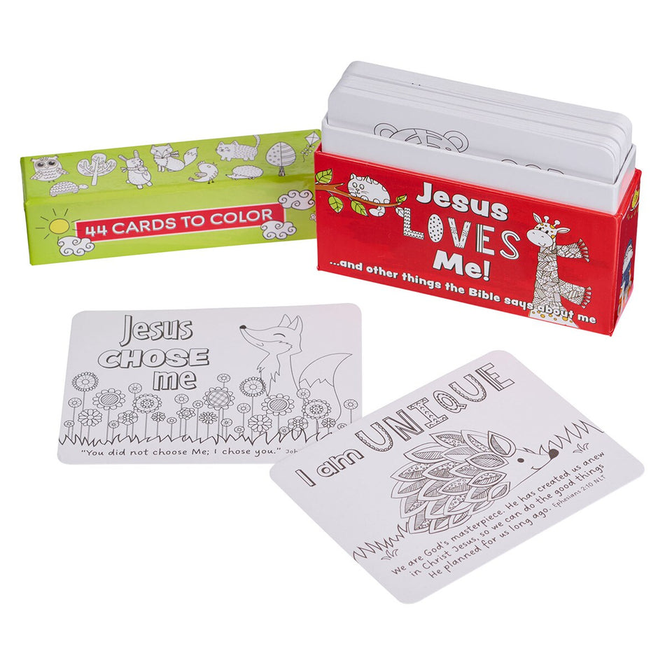 Jesus Loves Me Boxed Coloring Cards by Christian Art Gifts, product view 2