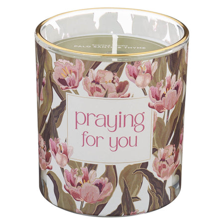 Praying for You Palo Santo and Thyme Scented Candle in a Glass Jar by Christian Art Gifts