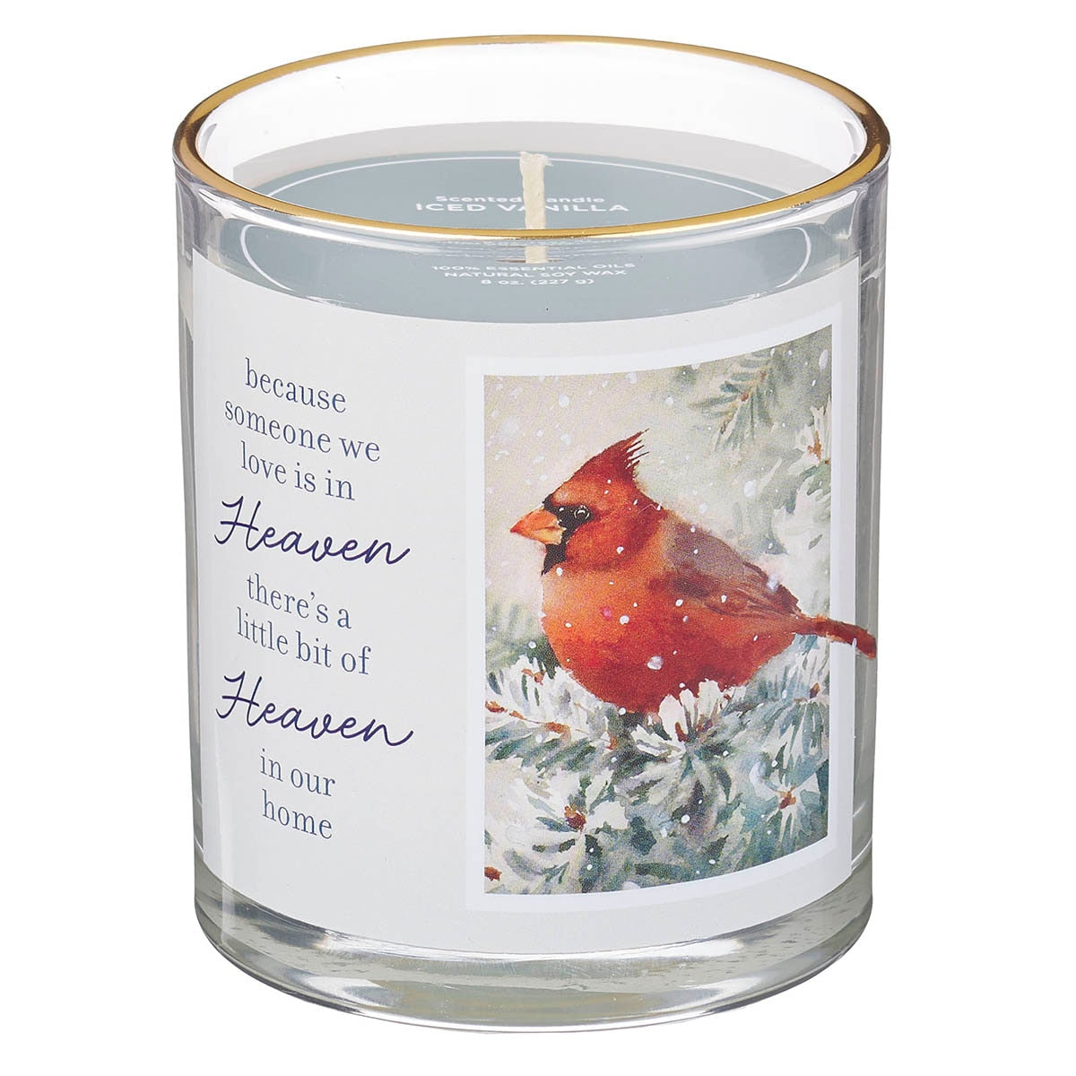 Because Someone We Love Is in Heaven Iced Vanilla Scented Candle in a Glass Jar by Christian Art Gifts