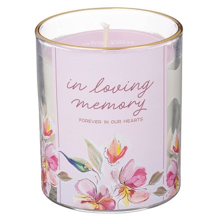 In Loving Memory Vetiver and Moss Scented Candle in a Glass Jar by Christian Art Gifts