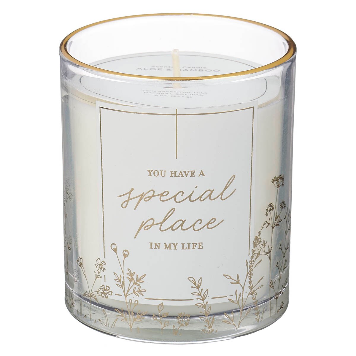 You Have a Special Place in My Life Aloe and Bamboo Scented Candle in a Glass Jar by Christian Art Gifts