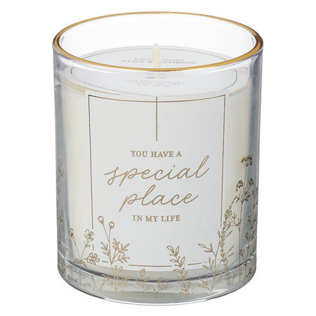 You Have a Special Place in My Life Aloe and Bamboo Scented Candle in a Glass Jar by Christian Art Gifts