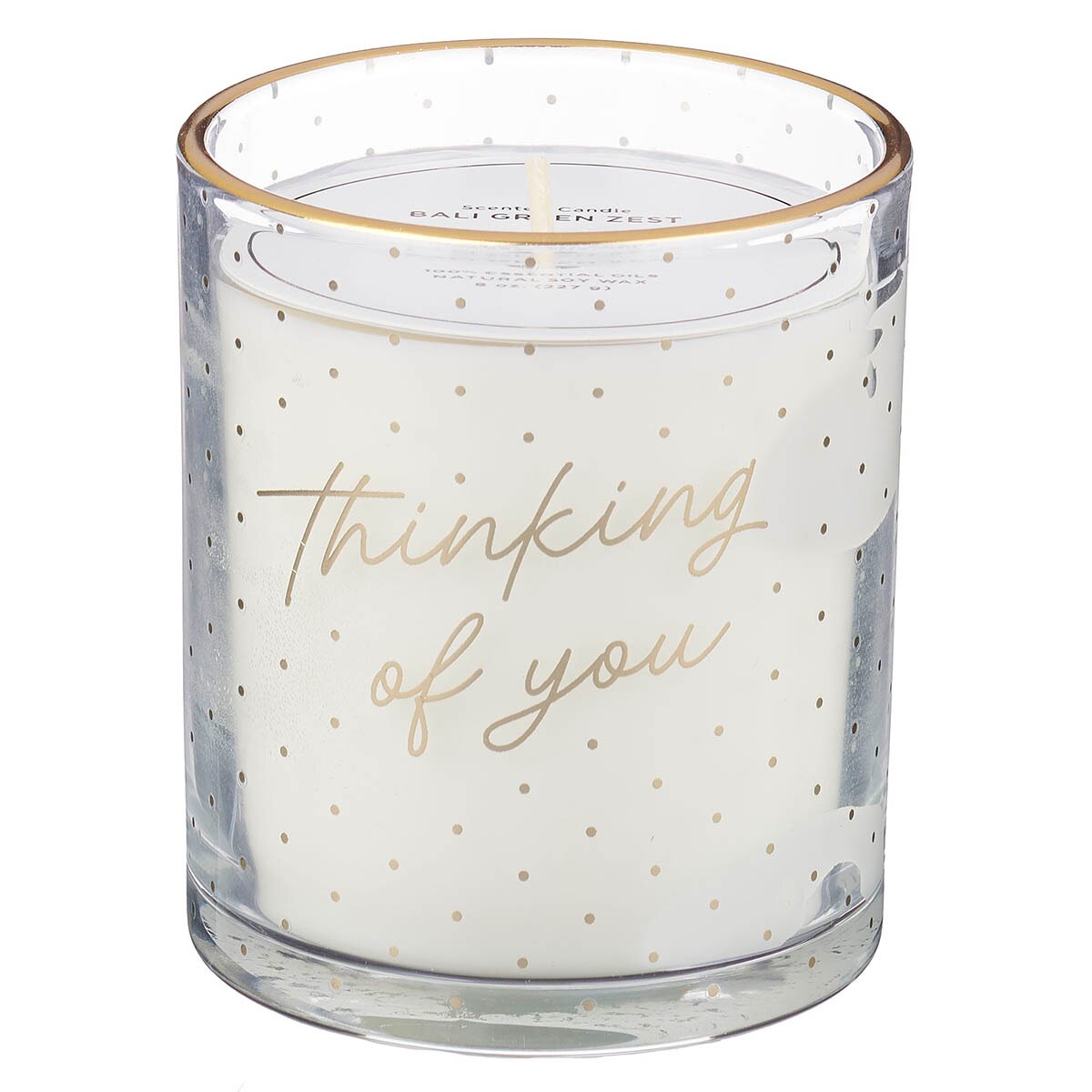 Thinking of You Bali Green Zest Scented Candle in a Glass Jar by Christian Art Gifts
