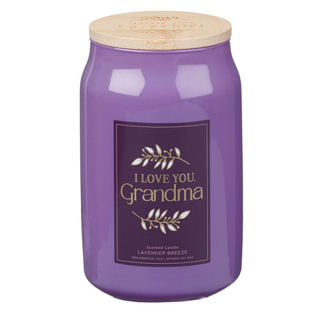 I Love You, Grandma Lavender Breeze Scented Candle in a Glass Jar by Christian Art Gifts