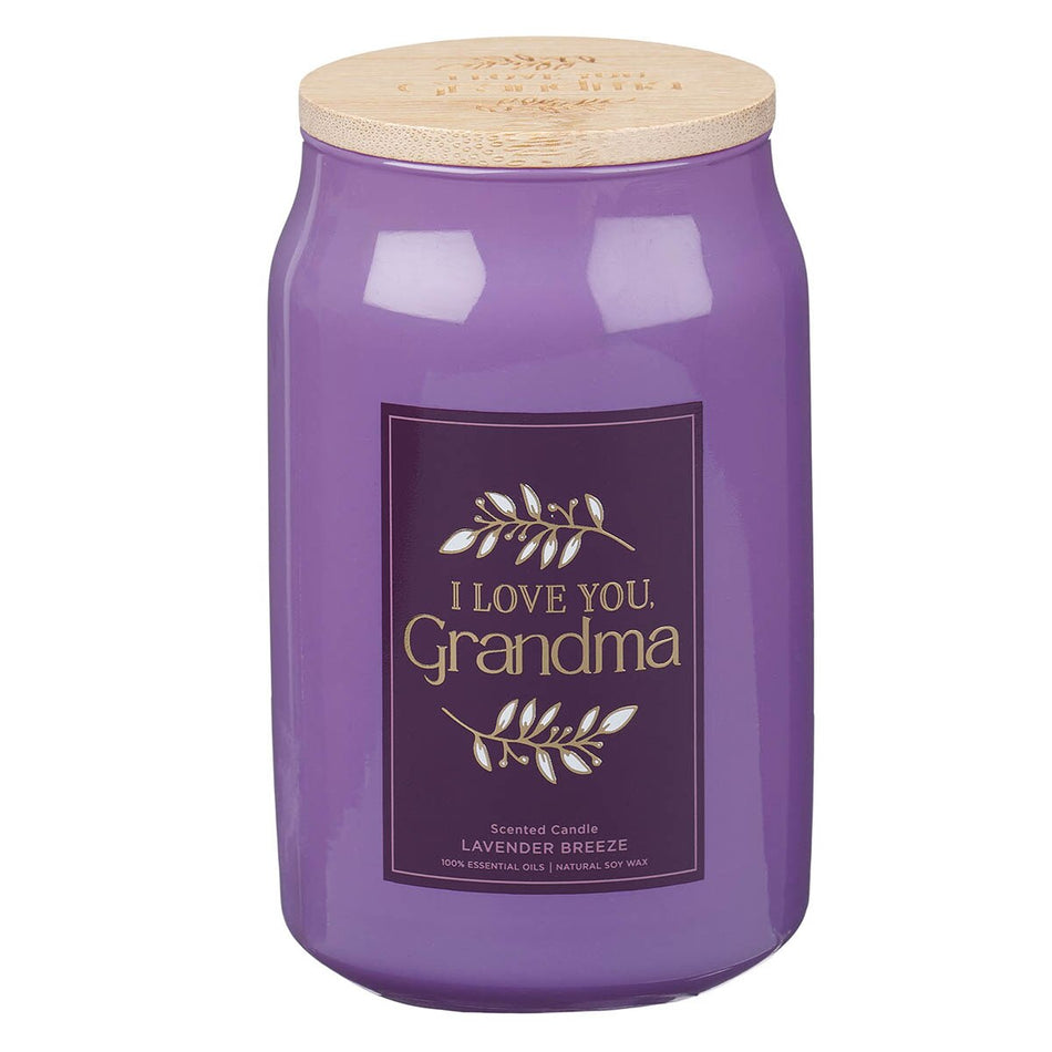 I Love You, Grandma Lavender Breeze Scented Candle in a Glass Jar by Christian Art Gifts